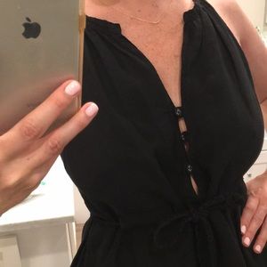 MATTEO BLACK LINEN DRESS